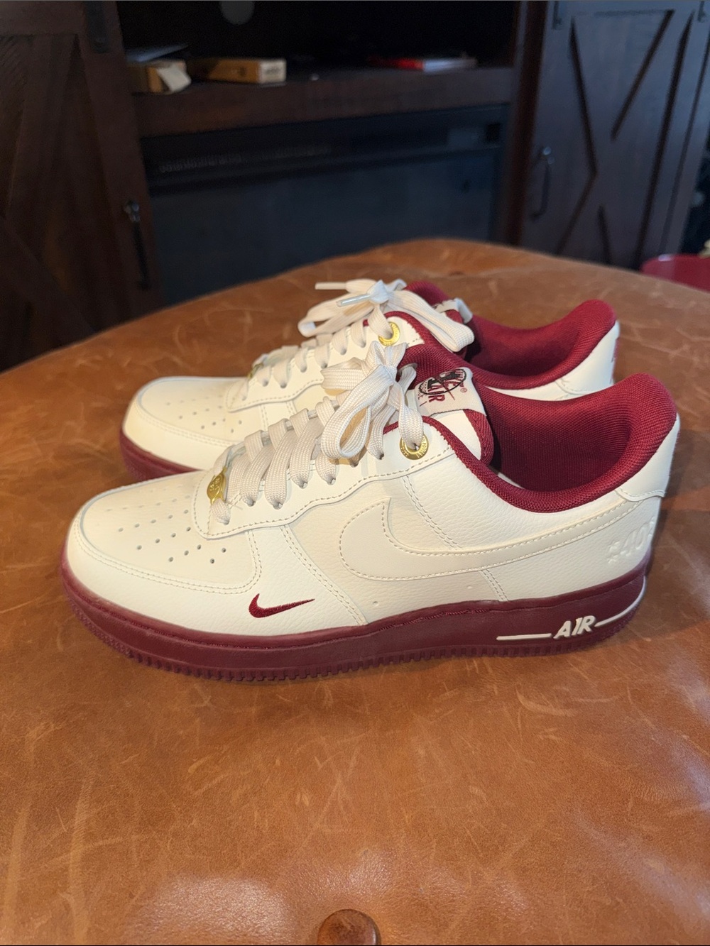 Nike Women’s Sneakers — White & Burgundy Low-Top